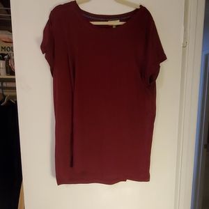 Short sleeve burgundy tunic